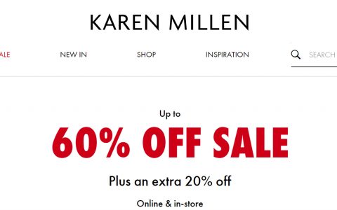 英国高端时尚品牌Karen Millen Sale Up to 60% OFF + 额外8折