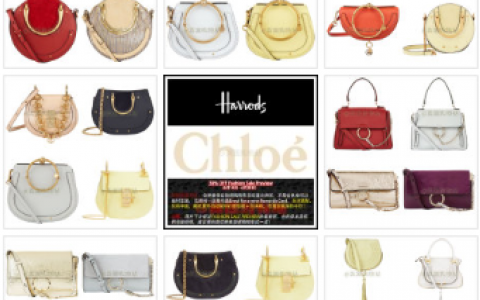 Harrods官网夏季Sale Preview，Chloé包包30% OFF